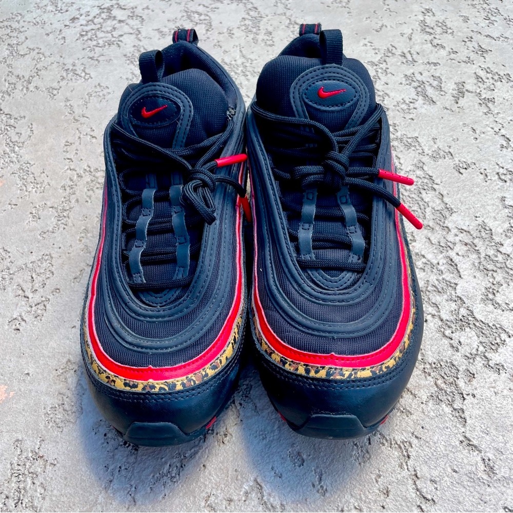 ♨️NIKE AIR MAX 97 LEOPARD PACK BLACK/UNIVERSITY RED SZ. 8💥